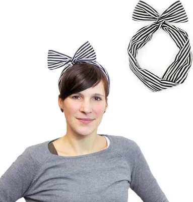 Produktbild von Oblique Unique Haarband Stirnband gestreift Haarschmuck Kopfschmuck - schwarz weiß