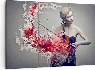 Produktbild von Bild auf Leinwand - Leinwandbild - Frau Violine Musik Instrument - 165x110cm - Wand Bild - Wanddeko - Leinwanddruck - Bilder - Kunstdruck - Leinwand bilder - Wandkunst - CE165x110-2625