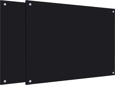 Zdjęcie produktu dla vidaXL Kuchenne panele rozpryskowe 2 szt. czarne 80x60 cm szkło hartowane