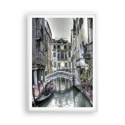 Produktbild von Gerahmtes Poster - Weißer Rahmen - Venedig Brücke Wasser - 70x100 cm - Wand Bild - Wanddeko - Wandbilder - Kunstposter - Wandposter - Bilderrahmen - Bilder - Kunstdruck - Wandbild - P2WPA70x100-3522