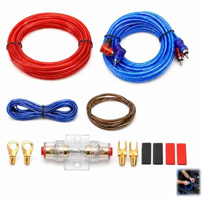 10 GA Verstärker-Bedradingsset, 4,5 m, AGU 60A Sicherung, RCA