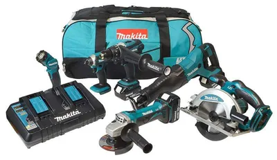 Image de Combopack 6 outils électroportatifs (3x5,0Ah) Li-Ion - MAKITA DLX6104TX2