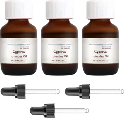 Produktbild von 1/2/3 Stück Cyperus Rotundus-Öl zur Haarentfernung, 60 ml, natürliches Cyperus-Öl mit Pipette, reduziert Körperhaarwachstum, pflegt die Haut, sanftes, nicht reizendes Feuchtigkeitsöl für glatte Haut