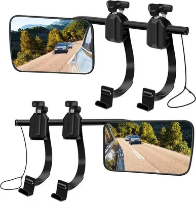 Immagine prodotto di Specchietti universali per caravan - 2 pezzi - regolabili a 360° - neri - per motociclette e biciclette