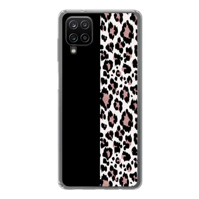 Produktbild von MuchoWow® Handyhülle Schutzhülle Hülle für Samsung Galaxy A12 Tiermuster - Panther - Rosa Silikon Softcase Handy Hülle - Bild
