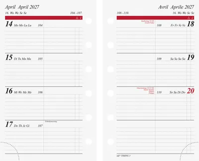 Produktbild von 2027 rido/idé TimerTiming3 1W/2SErsatzkalendarium