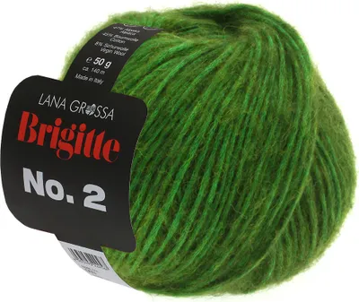 Produktbild von Lana Grossa BRIGITTE NO. 2 Wolle 50 g 140 m Alpaka Baumwolle Strickgarn Farbe 001 - Grün