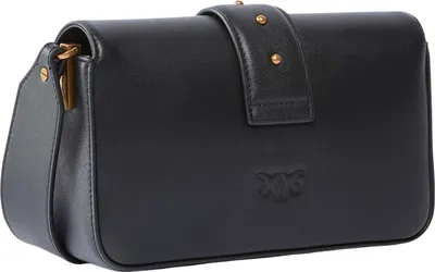 Image de PINKO sac à épaule bandoulière Love One Mini Slouchy FL Nero - Antique Gold noir