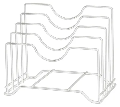 Schneidebrett-Organizer, 4 Fächer, Metall, Weiß