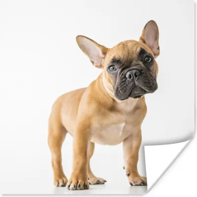 Produktbild von MuchoWow® Poster Französische Bulldogge - Braun - Weiß 30x30 cm - Wandposter - Printing
