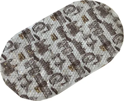 Produktbild von Pvc Duschmatte Oval Badmatte Bad Anti Non Slip Saugnäpfe Dusch Raum - Gb Muster