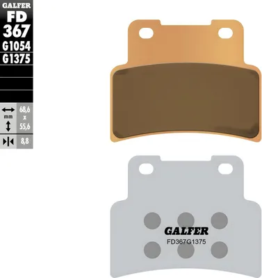 Produktbild von Bremsbeläge Set Galfer 2x FD367G1375 Sinter-Metall SPORT vorne für Aprilia SMV Dorsoduro Factory ABS, Kymco Xciting i 400 - 900 ccm
