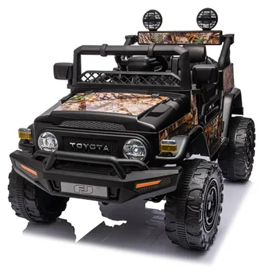 Immagine prodotto di Macchina Elettrica per Bambini Fuoristrada Toyota Fj Cruiser 12V Telecomando Ruote in Gomma e Sedile in Pelle Nero e Mimetico