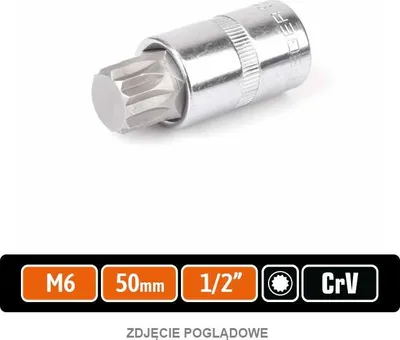 Produktbild von Steckschlüssel 1/2" mit Bit SPLINE 55 mm/M6 / TEGER