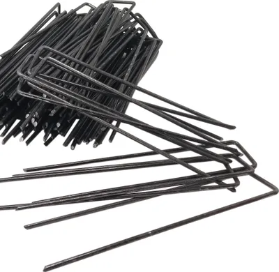 Produktbild von 100 Stück Erdanker Stahl Bodenanker 150 x 25 mm lang Unkrautvlies Gartenvlies