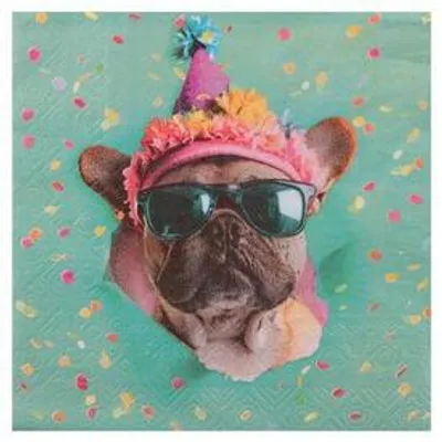 Produktbild von 12 Servietten Geburtstag Party Hund
