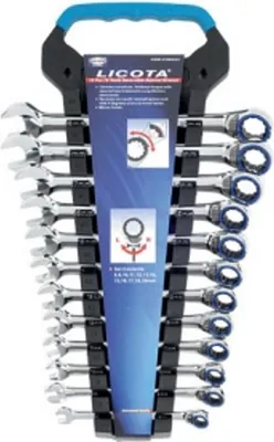 Produktbild von 12-teiliges Ringratschenschlüssel Set 8-19mm, 72 Zähne