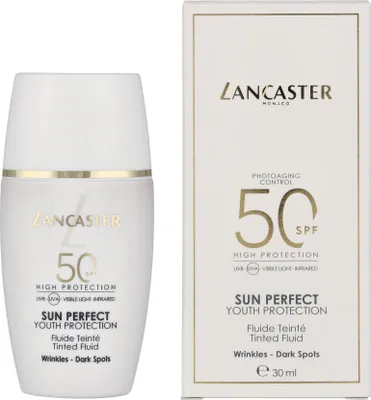 Produktbild von Lancaster Sun Perfect, Sonnenschutzmittel, Gesicht, Flasche, Anti-Aging, Anti-Falten, Feuchtigkeitsspendend, Schutz, Jeder Hauttyp, 30 ml