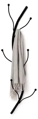 Produktbild von Wandgarderobe Schwarz Metall Flora Garderobe Garderobenhaken Flurgarderobe Kleiderhaken Hakenleiste