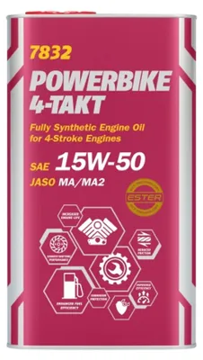 Obrázek produktu pro Mannol 15W50 4L 4T Powerbike Sm / Jaso Ma/Ma2 / Kovový Obal