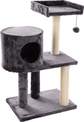 Produktbild von Flamingo Kratzbaum Sonal, grau, Plüsch, Sisal-Kratzseil, 62x39x80 cm