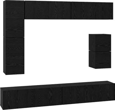 Immagine prodotto di vidaXL Set di mobili TV 8 pezzi in rovere nero con materiale a base di legno