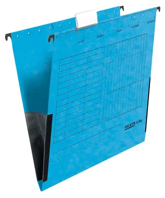 Produktbild von Falken Hängemappe UniReg, DIN A4, seitlich geschlossen/Leinenfrösche, 230g/qm Kraftkarton, blau