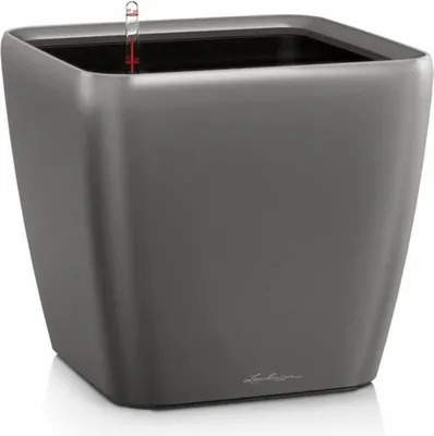 Immagine prodotto di Fioriera LECHUZA QUADRO Premium LS 50 Antracite metallizzato | Fioriera con sistema di irrigazione | Superficie metallizzata | 50 x 50 x 46,5 cm | 16283