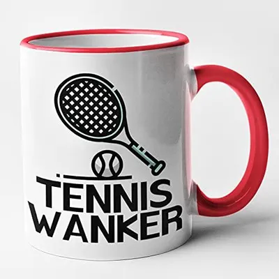 Tennismok mit lustigem Spruch, 11 oz, Rot