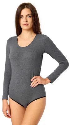 Produktbild von Merry Style Damen Langarm Body BD900(Dunkelmelange, M)