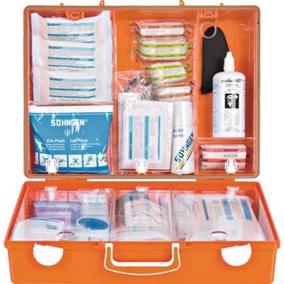Obrázek produktu pro Kufřík první pomoci profese SPEZIAL staveniště W400xH300xD150cca mm oranžová SÖHNGEN