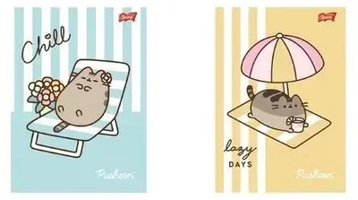 Image de Cahier A4, 32 feuilles, quadrillé, motif Pusheen (lot de 15) - UNIPAP