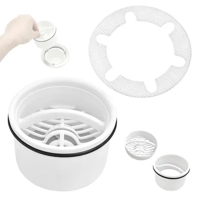 Produktbild von Haarfilter-Set mit Tauchrohr für Duschablaufgarnitur, kompatibel mit Tempoplex 6960, 6961, 6962, 6963