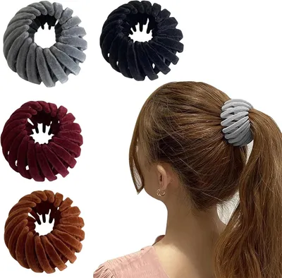 Imagen del producto de Juego de gomas para el pelo, de 4 unidades, elásticas, de 6 a 13 cm, accesorios para el cabello para mujeres