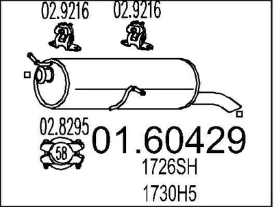 Produktbild von MTS 01.60429 Endschalldämpfer passend für PEUGEOT 307 (3A/C) Auspuff