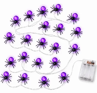 Halloween-Lichterkette 20 LEDs 3 m Fledermaus lila