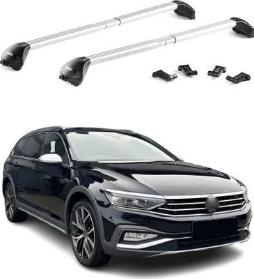 Image de Barres de toit transversales pour VW Passat Alltrack B8 2015-2021 Alu Gris ABE