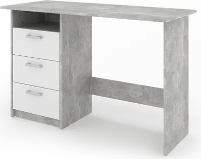 Produktbild von Vicco Schreibtisch Meiko, 120 x 50 cm, Beton/Weiß