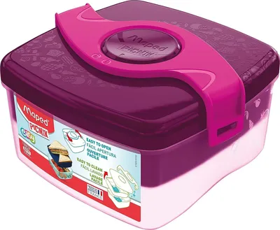 Produktbild von Maped 870101, Brotdosenset, Kind, Rose, Transparent, ABS, Polypropylen (PP), Silikon, Einfarbig, Quadratisch