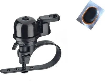Produktbild von M Wave Bella Super Mini Fahrradklingel in schwarz Größe XS Ø 23 mm inkl. Schlauchflicken