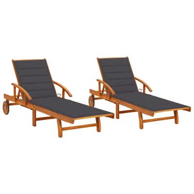 Obrázok produktu pre VidaXL 3077330, terasa, Polstrované sedadlo, Akáciové drevo, Antracit, Polyester, 670 mm