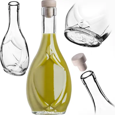 Produktbild von KADAX Leere Glasflaschen 250ml, 1 Stück, Likörflaschen mit Korken, Flaschen zum Befüllen von Likör, Wein und Schnaps, Dekoflaschen, Weinflaschen aus Glas