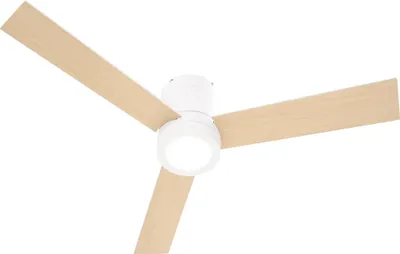 Produktbild von LED-Deckenventilator mit Timer, Fernbedienung, 2-in-1 Design, Weiß-Naturholz, Deckenlampe