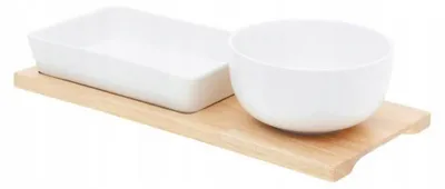 Zdjęcie produktu dla Zestaw Do Serwowania Przekąsków, Białe Miseczki Na Przekąski 3 Łyżki