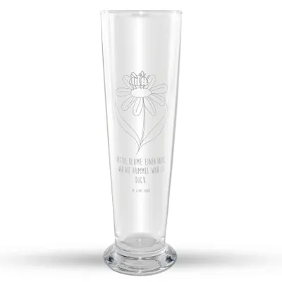 Produktbild von Mr. & Mrs. Panda Weißbierglas Hummel Blume - Transparent - Geschenk, Weizen Glas, Mr Mrs Weizenglas, Weizenbier, Biene, Hummeln, Lustige Sprüche, Wespe, Bierglas, Bier