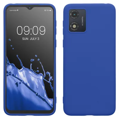 Produktbild von kwmobile Handyhülle für Motorola Moto E13 Hülle - TPU Case - Kabelloses Laden - Schutzhülle Cover in Baltik Blau