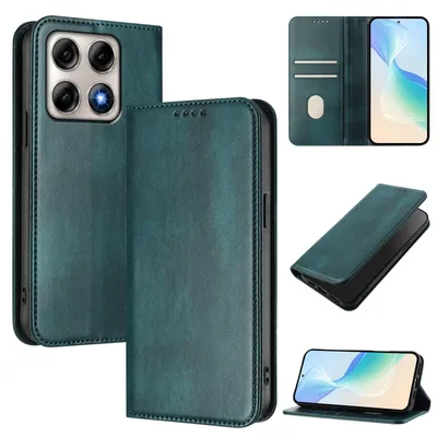 Obrázek produktu pro Pouzdro pro Motorola Edge 70 Pro, vintage kožené pouzdro s RFID ochranou, přihrádkami na karty, stojánkem Zelený