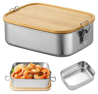 Produktbild von Solidchoice - Lunchbox mit Holzdeckel - 1500 ml, auslaufsicher und BPA-frei
