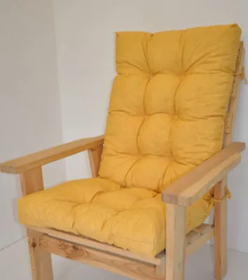 Produktbild von Polster für Gartenstuhl , Liegestuhl , Schaukelstuhl Sevila , Hochlehner Auflage , Gr. 125 x 55 cm , Colore Giallo (gelb)