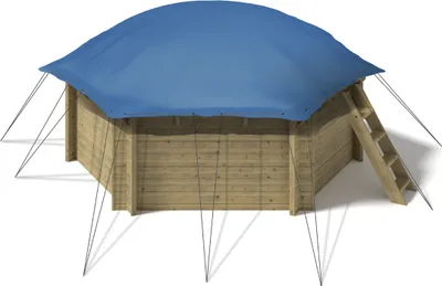 Produktbild von Aufblasbare Pool Abdeckplane für 8-Eck Holzpool Kalea 3,54 m Farbe blau AirCover
